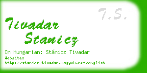 tivadar stanicz business card